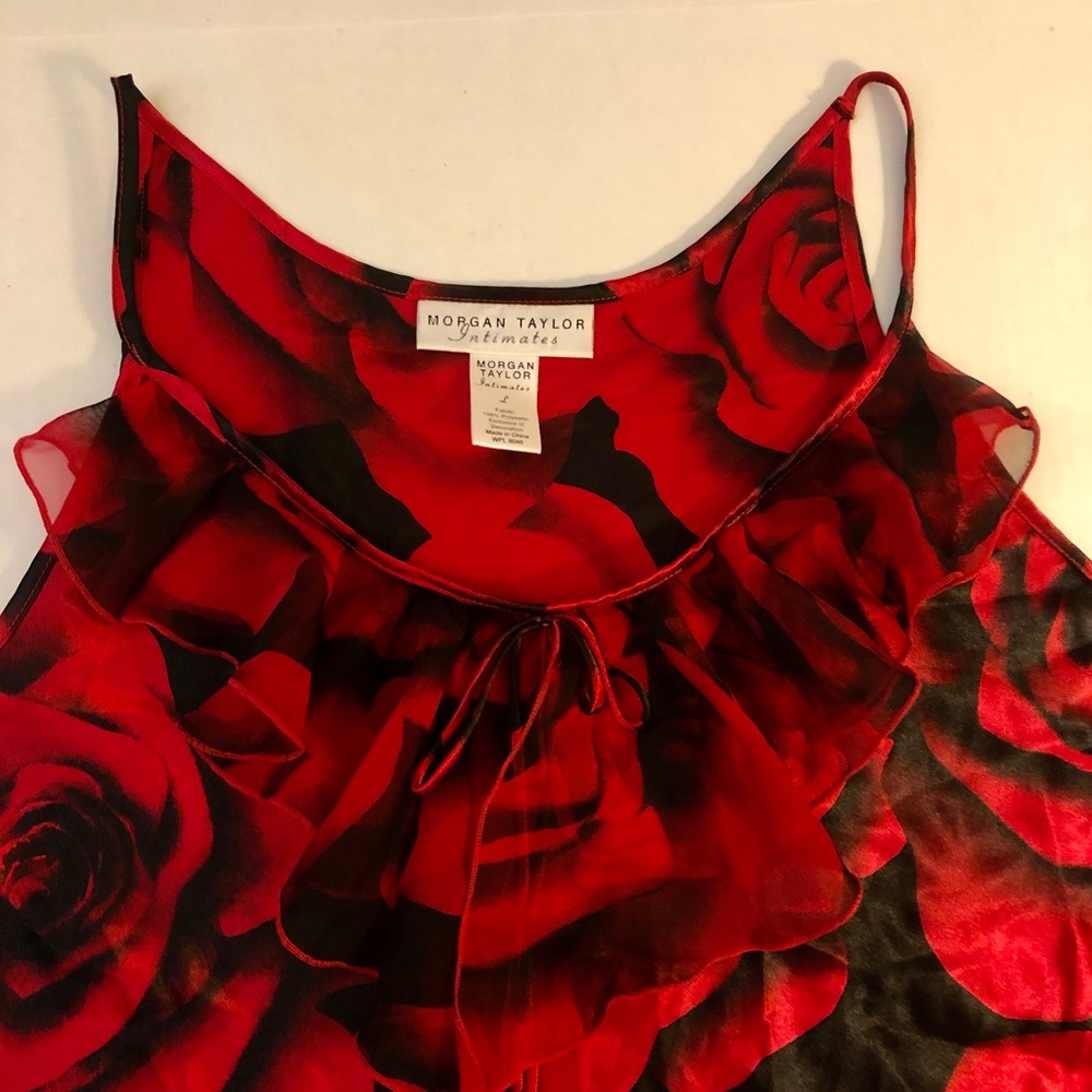 Intimates Pajamas Set Red Rose Sexy Sz Large Morgan Taylor - Picture 3 of 16